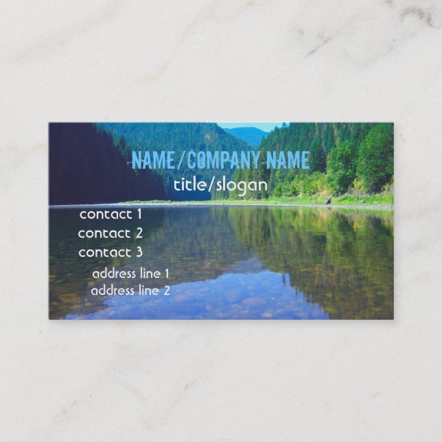 beautiful mountain river reflection business card (Front)
