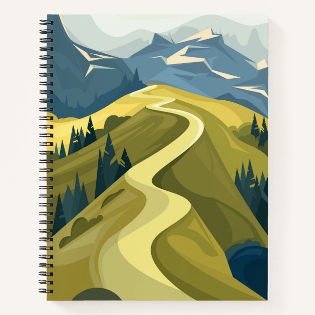 Beautiful mountain road   notebook (Front)