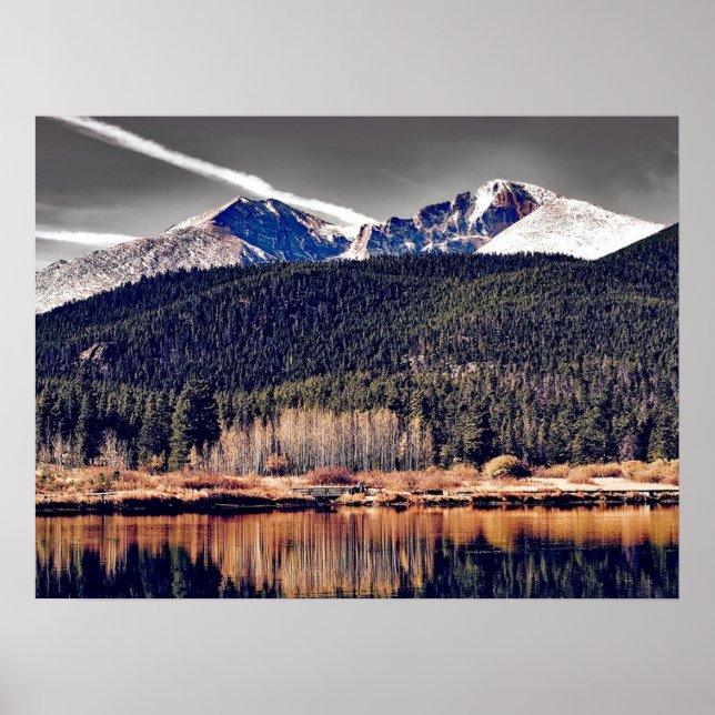Beautiful Mountain Scene with Lake Poster (Front)