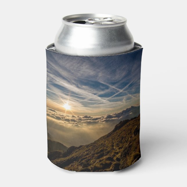 Beautiful mountain sunset can cooler (Can Front)
