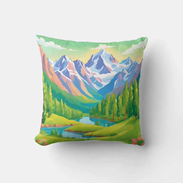 Beautiful Mountains Cushion (Front)