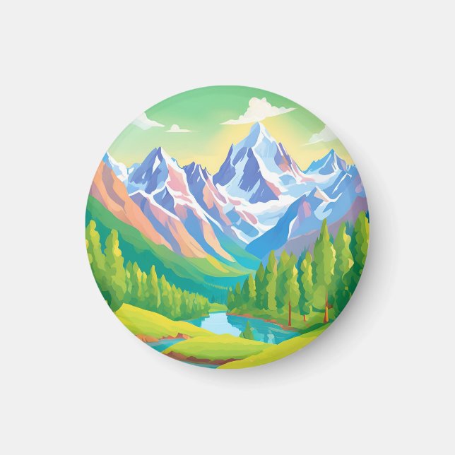 Beautiful Mountains Magnet (Front)