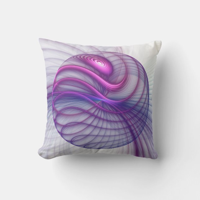Beautiful Movements Abstract Fractal Art Pink Cushion (Front)