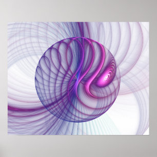 Beautiful Movements Abstract Fractal Art Pink Poster