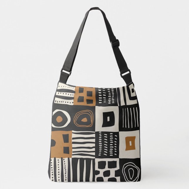 Beautiful Mud Cloth African Print  Crossbody Bag (Front)