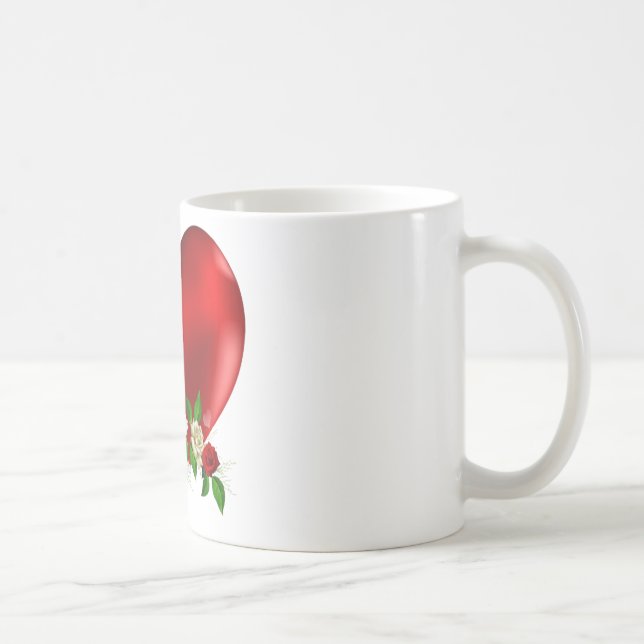 Beautiful Mug With Flowers & Heart print (Right)
