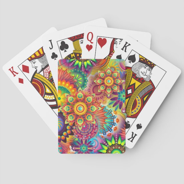 Beautiful Multi-Colour, Multiple Mandala Pattern Playing Cards (Back)