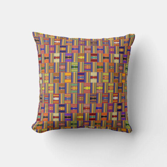 Beautiful Multi-Colour Stained Glass Kente Cushion (Front)