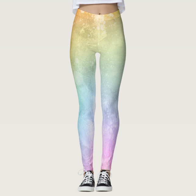 Beautiful Multi-colour Watercolor with Splatter Leggings (Front)