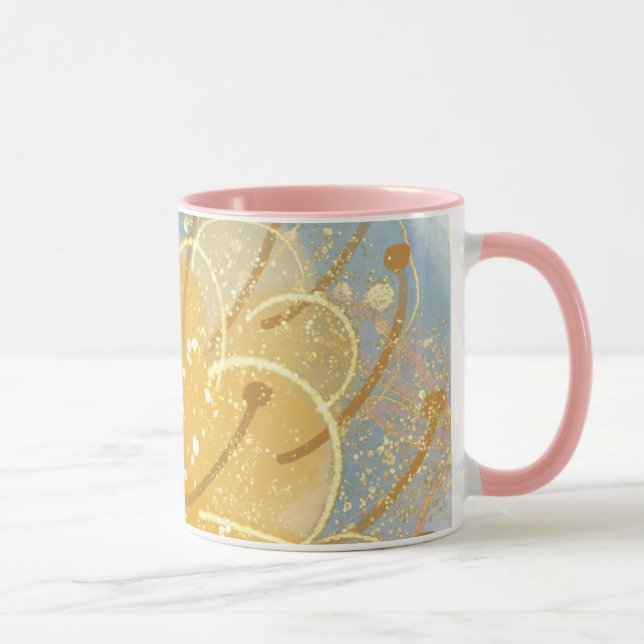 Beautiful multi coloured golden flowers, mug (Right)