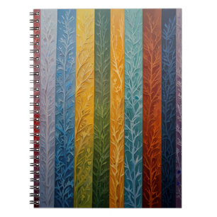 Beautiful multi coloured ice crystal feathered notebook