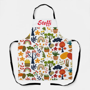 Beautiful multi print with customisable name apron