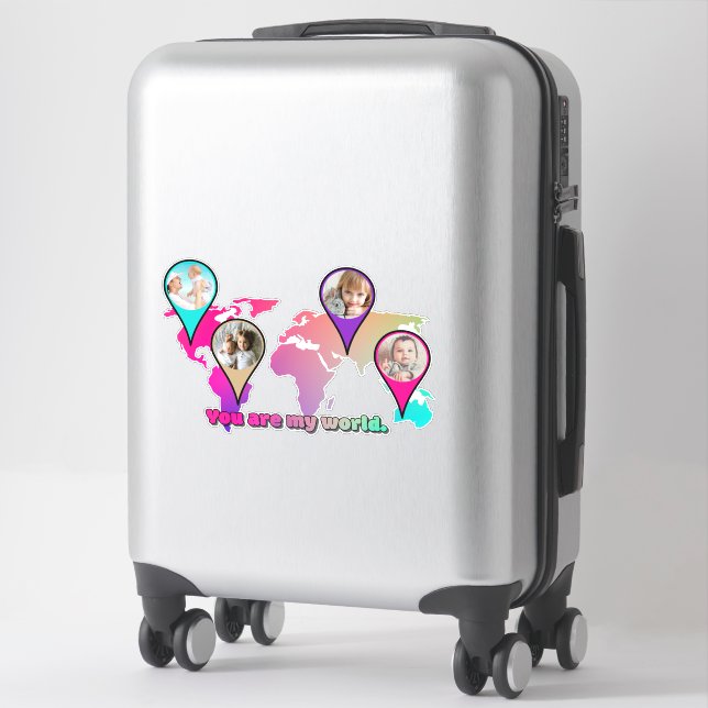 Beautiful Multicolor World Map Photo Collage (Suitcase)