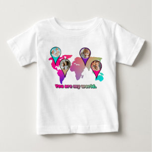 Beautiful Multicolor World Map Photo Collage Baby T-Shirt