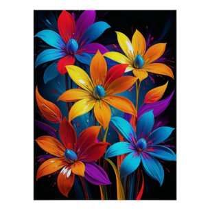 Beautiful Multicolored Flowers Design-32908 Poster
