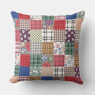 Beautiful Multicolored Patchwork Quilt Pattern Cushion