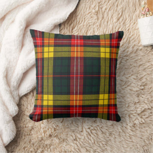 Beautiful multicolored tartan pattern cushion