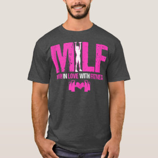 Beautiful Mum In Love With Fitness Heart Dumbbell  T-Shirt