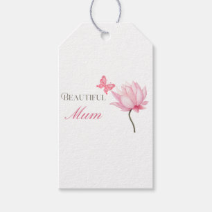 Beautiful Mum Lotus, Mothers Day, Birthday Manual Gift Tags