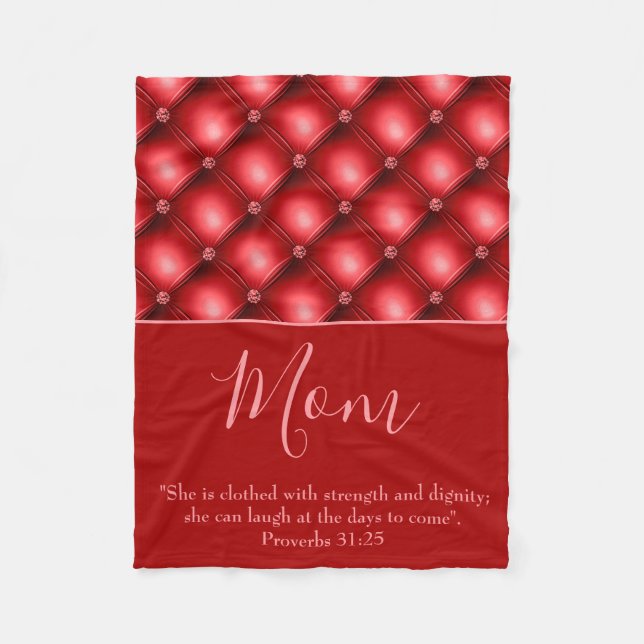 Beautiful Mum Red  Fleece Blanket (Front)