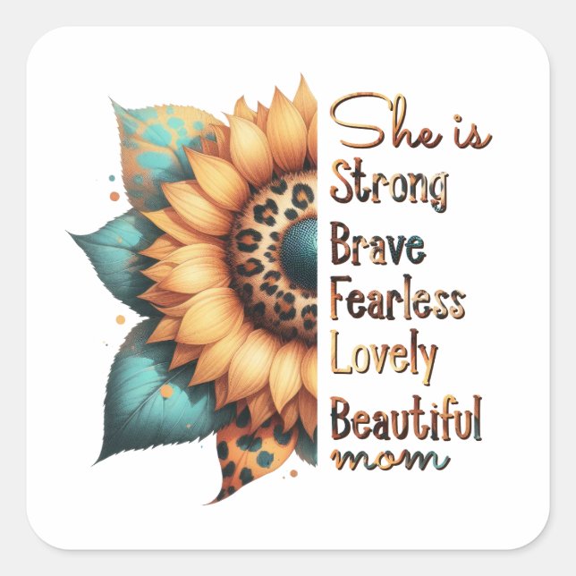 Beautiful Mum Square Sticker (Front)