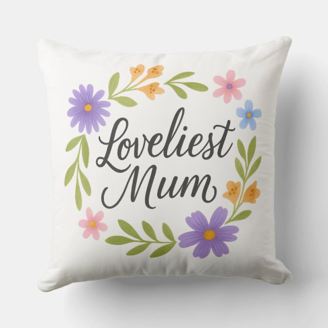 Beautiful Mum Throw Pillow – Mum Love Cushion (Back)