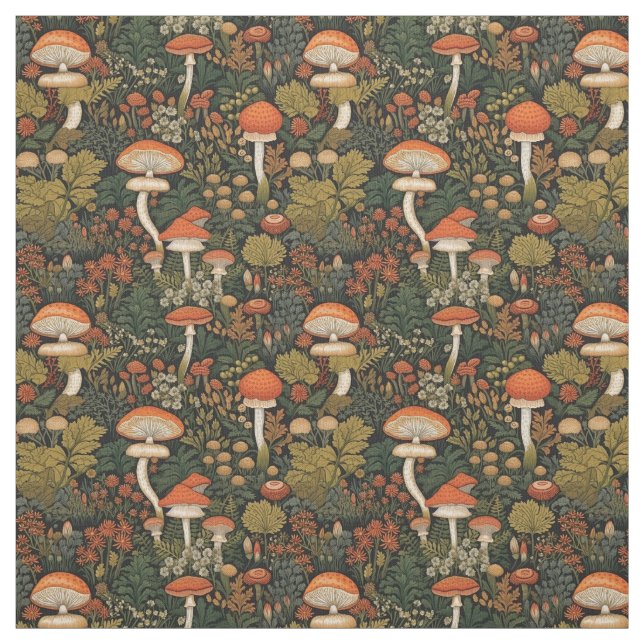 Beautiful Mushrooms Fabric (Swatch)