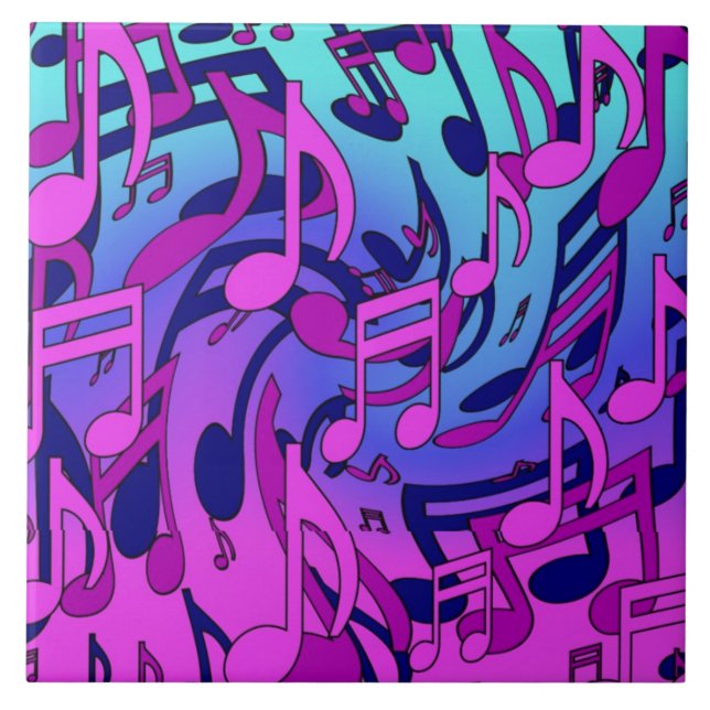 Beautiful Music Colorful Decorative Ceramic Tile (Front)