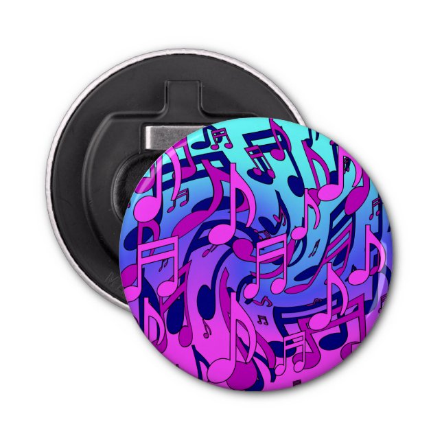 Beautiful Music Colourful Lively Musical Pattern Bottle Opener (Front)