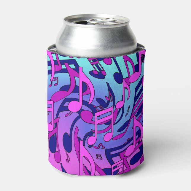Beautiful Music Dancing Musical Notes Upbeat Can Cooler (Can Front)