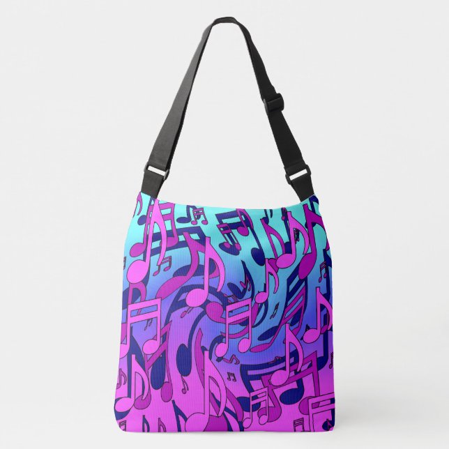 Beautiful Music Happy Colours Lively Musical Notes Crossbody Bag (Front)