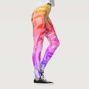 Beautiful Music Happy Colours Lively Musical Notes Leggings