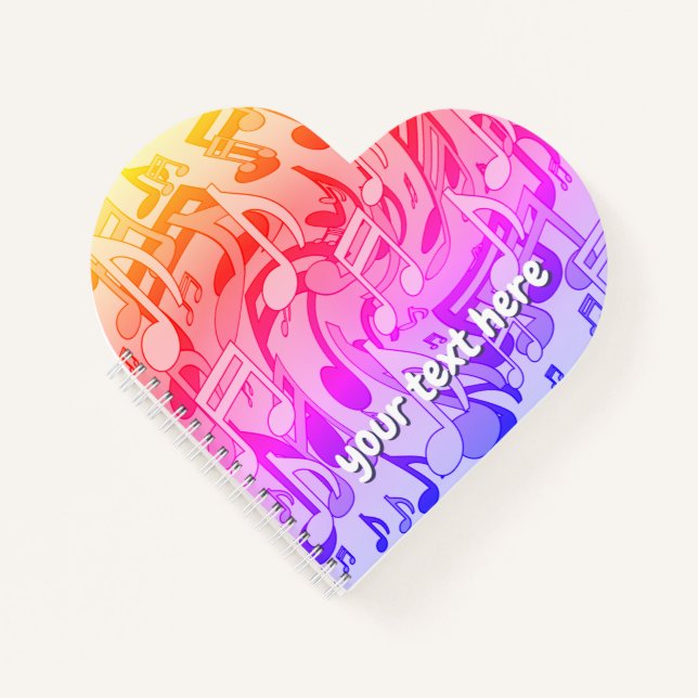 Beautiful Music Happy Colours Lively Musical Notes Notebook (Front)