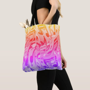 Beautiful Music Happy Colours Lively Musical Notes Tote Bag