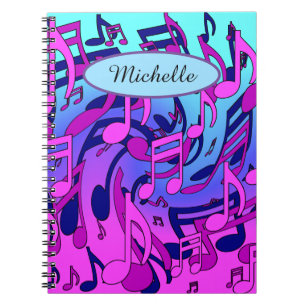 Beautiful Music Musical Notes Lively Upbeat Artsy Notebook
