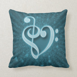 Beautiful music notes put together as a heart cushion