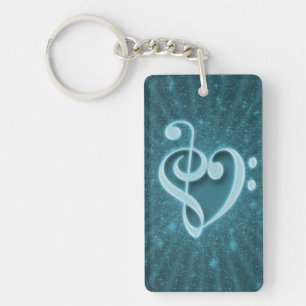 Beautiful music notes put together as a heart key ring