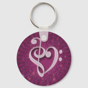 Beautiful music notes put together as a heart key ring