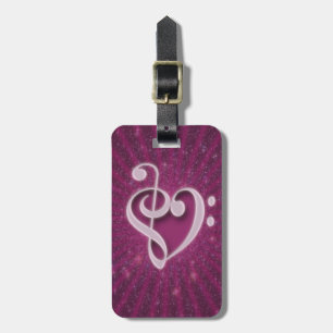 Beautiful music notes put together as a heart luggage tag
