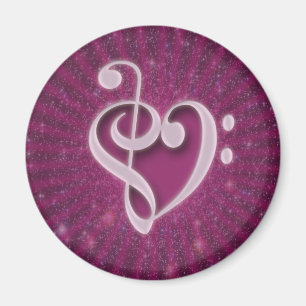 Beautiful music notes put together as a heart magnet