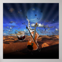 Beautiful music notes violin splater piano drums