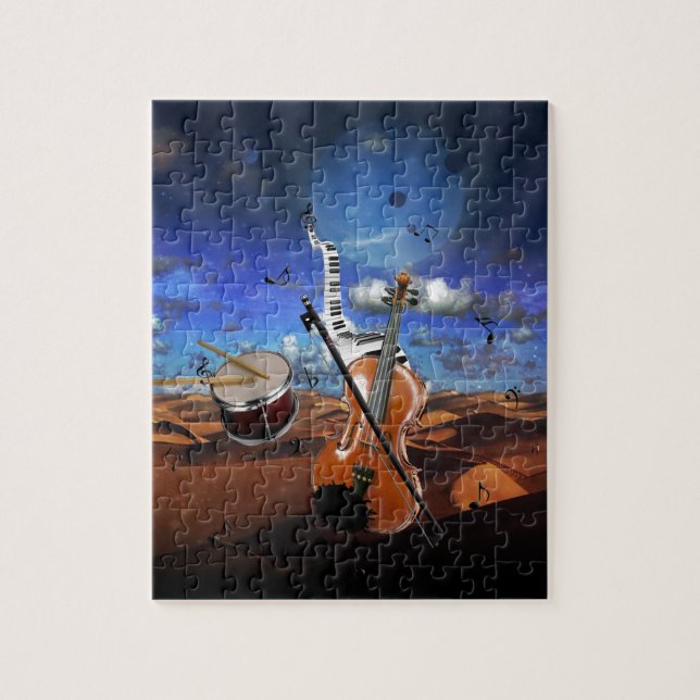 Beautiful music notes violin splatter piano drums jigsaw puzzle (Vertical)