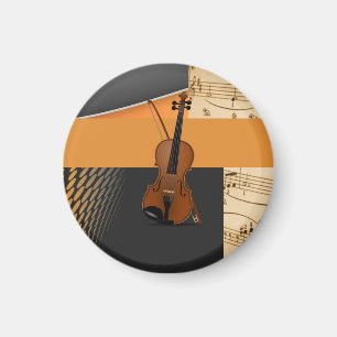 Beautiful musical abstract violin design magnet