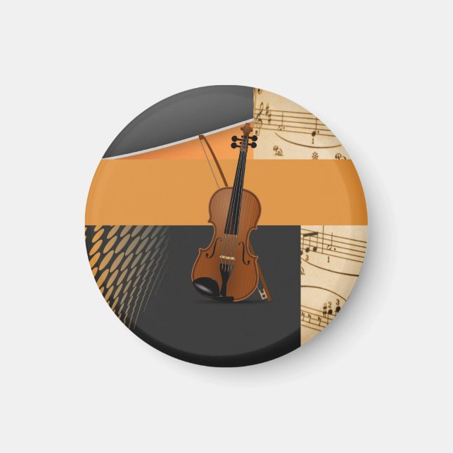 Beautiful musical abstract violin design magnet (Front)