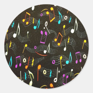 Beautiful Musical Notes Classic Round Sticker