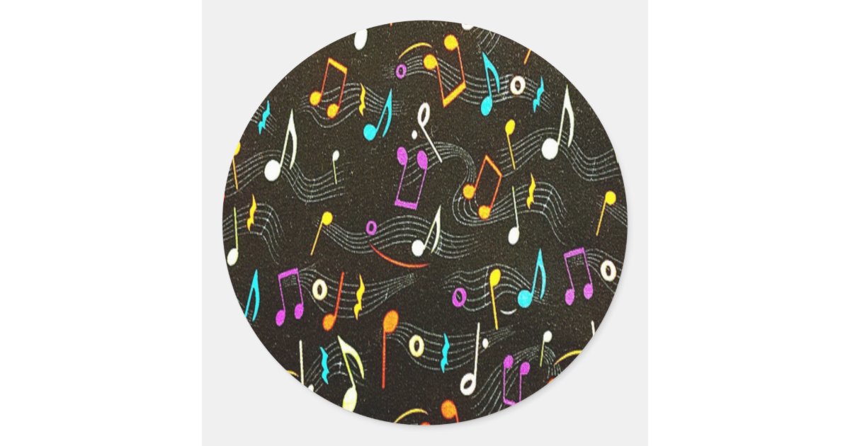 Beautiful Musical Notes Classic Round Sticker | Zazzle