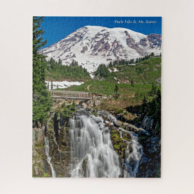 Beautiful Myrtle Falls & Mount Rainier Jigsaw Puzzle (Vertical)
