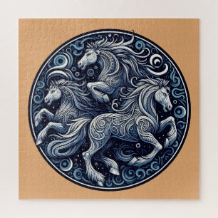 "Beautiful Mystical Horses" 12 Jigsaw Puzzle