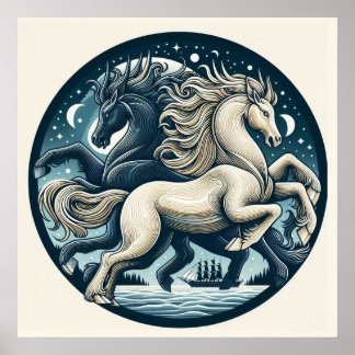 "Beautiful Mystical Horses" 16 Poster
