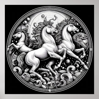 "Beautiful Mystical Horses" 18 Poster